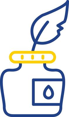Ink Line Two Colour Icon Design