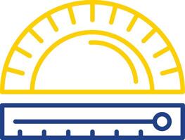 Protractor Line Two Colour Icon Design vector