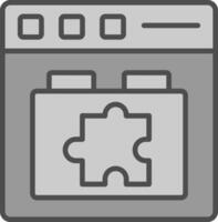 Plugins Line Filled Greyscale Icon Design vector