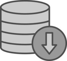 Database Download Line Filled Greyscale Icon Design vector