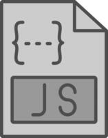 js línea lleno escala de grises icono diseño vector