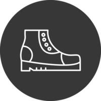 botas línea invertido icono diseño vector