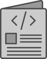 Script Line Filled Greyscale Icon Design vector