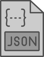 json línea lleno escala de grises icono diseño vector