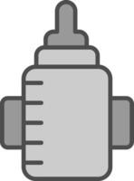 Feeder Line Filled Greyscale Icon Design vector