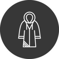 Raincoat Line Inverted Icon Design vector