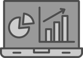 Analytics Line Filled Greyscale Icon Design vector