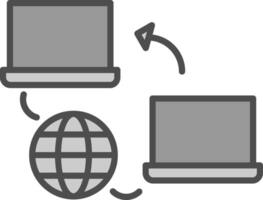 Network Line Filled Greyscale Icon Design vector