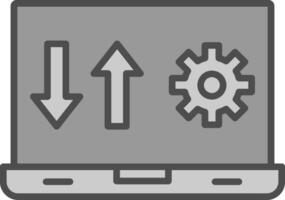 Laptop Line Filled Greyscale Icon Design vector