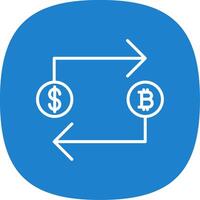 Bitcoin Exchange Line Curve Icon Design vector