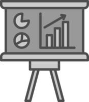 Presentation Line Filled Greyscale Icon Design vector