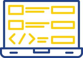 Coding Line Two Colour Icon Design vector