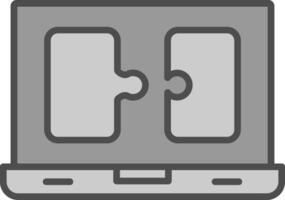 Puzzle Line Filled Greyscale Icon Design vector