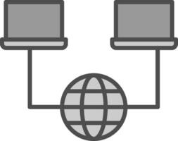 Network Line Filled Greyscale Icon Design vector