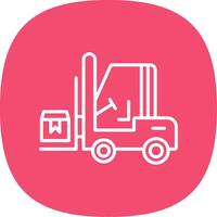 Forklift Line Curve Icon Design vector