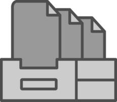 Files Line Filled Greyscale Icon Design vector