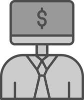 Business Line Filled Greyscale Icon Design vector