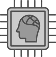 chip línea lleno escala de grises icono diseño vector