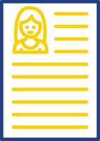 CV Line Two Colour Icon Design vector