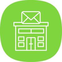 Post Office Line Curve Icon Design vector