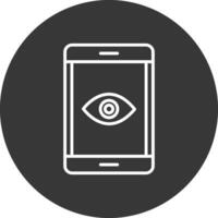 Smartphone Line Inverted Icon Design vector