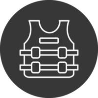 Bullet Proof Jacket Line Inverted Icon Design vector