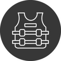 bala prueba chaqueta línea invertido icono diseño vector