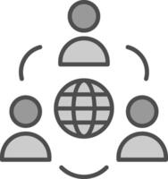 Network Line Filled Greyscale Icon Design vector