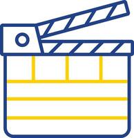 Clapperboard Line Two Colour Icon Design vector