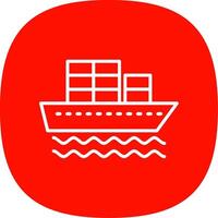 Container Ship Line Curve Icon Design vector