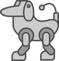 Robot Line Filled Greyscale Icon Design vector