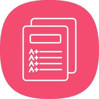 Report Card Line Curve Icon Design vector