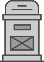 Postbox Line Filled Greyscale Icon Design vector