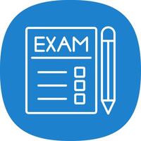 Exams Line Curve Icon Design vector