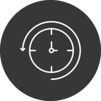 Back In Time Line Inverted Icon Design vector