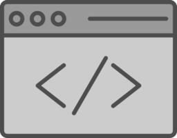 Coding Line Filled Greyscale Icon Design vector