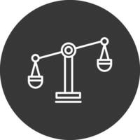 Balance Scale Line Inverted Icon Design vector