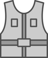 Jacket Line Filled Greyscale Icon Design vector