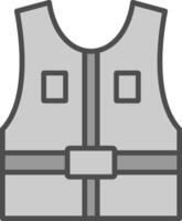 Jacket Line Filled Greyscale Icon Design vector