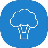 Broccoli Line Curve Icon Design vector
