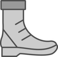 Boot Line Filled Greyscale Icon Design vector