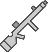 Gun Line Filled Greyscale Icon Design vector