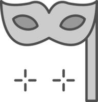 máscara línea lleno escala de grises icono diseño vector
