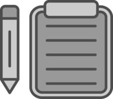 Notes Line Filled Greyscale Icon Design vector