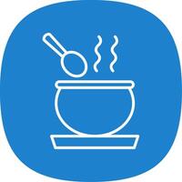 Soup Line Curve Icon Design vector