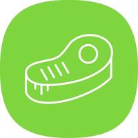 Steak Line Curve Icon Design vector