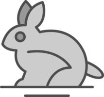 Rabbit Line Filled Greyscale Icon Design vector