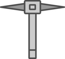 Pickaxe Line Filled Greyscale Icon Design vector