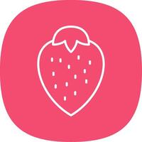 Strawberries Line Curve Icon Design vector