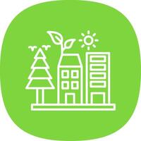 Green City Line Curve Icon Design vector